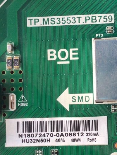 MAIN FUENTE PARA TV SHARP / NUMERO DE PARTE 3200523743 / TP.MS3553T.PB759 / HU32N50H / 320021047808005 / 20180629_101937 / N18072470 / MODELO LC-32Q3180U	 - Imagen 2